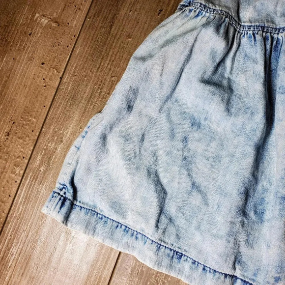 Gap Denim Toddler Girl Chambray Ruffle Sleeve Dress Size 12-18 Months - Picture 5 of 11